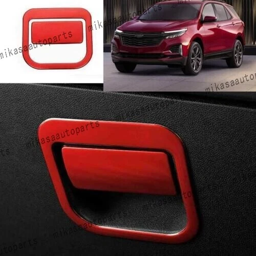 For Chevrolet Equinox 2018-2023 Red Steel Co-Pilot Storage Box Handle Cover Trim