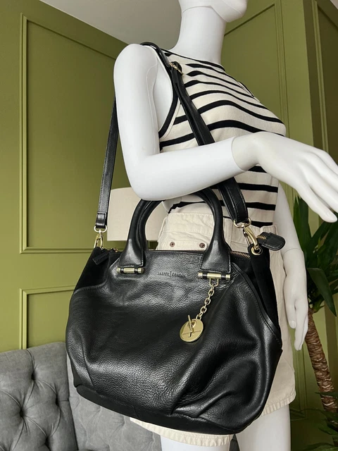 JASPER CONRAN BAG Black Leather Shoulder Bag Handbag