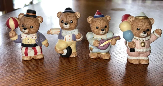 Set of 4 Vintage HOMCO #1449 Circus Bears Porcelain Figurines