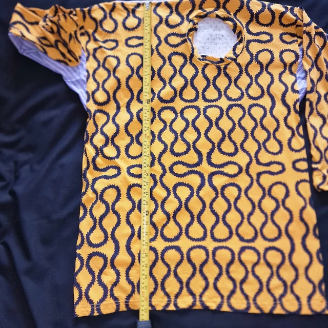 VIVIENNE WESTWOOD WORLDS End Pirate Yellow/Navy Blue Squiggle Top