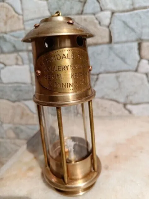 7" Antique Brass Miner Oil Ship Lantern Maritime Nautical Lamp Decorative Lamp