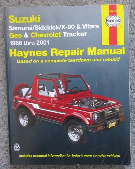 1986-2001 Suzuki Samurai Sidekick Geo Tracker Mechanic Repair Manual Book 4323