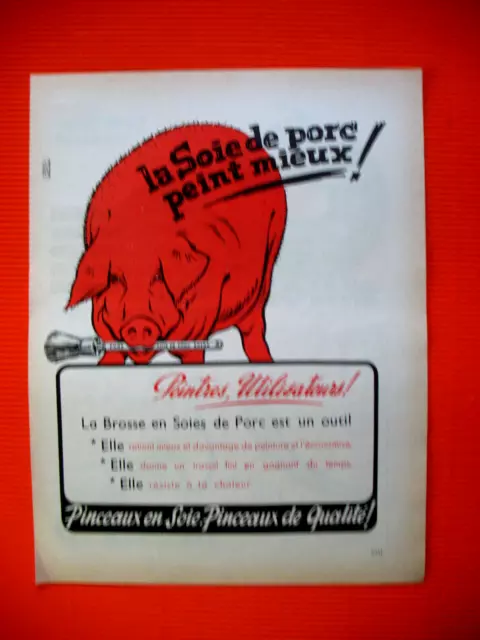 Publicite De Presse Pinceaux Soie De Porc Peint Mieux Illustration Opic Ad 1952