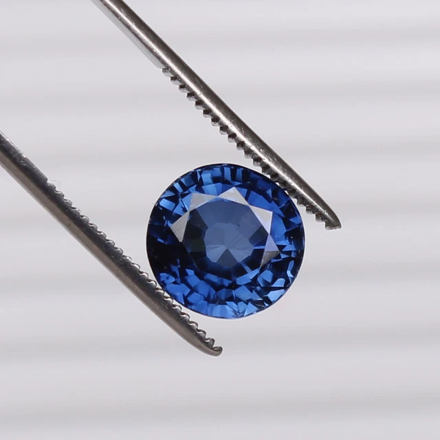 Saphir Naturel Bleu Ceylan Bleuet 7.95 CT Rond Certifié Pierre Précieuse Chauffé