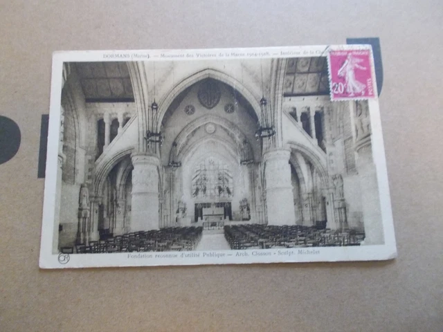 Cpa 51  Dormans  Marne L Interieur De La Chapelle Monument Des Victoires Marne