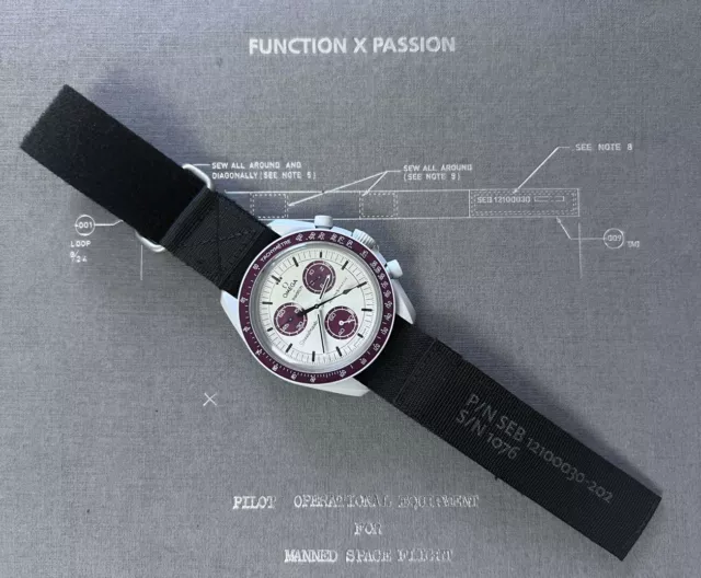 SpacePilot® NASA- Uhrband passend für Omega Speedmaster/MoonSwatch BLACK EDITION 3