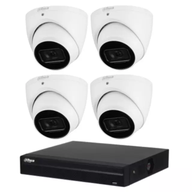 Dahua 6MP 4 Channel NVR Security 4 Camera KIT Turret DH-IPC-HDW3666EMP-S-AUS