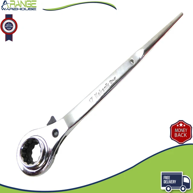 Chiave A Cricchetto Podger WEDO 17-21 Mm – Sgancio Rapido Per Ponteggi, 40CRV, Lunghezza 312 Mm, Resistente All'Usura, Per Officine E Cantieri
