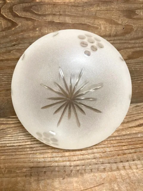 Frosted Etched Ceiling Shade Globe 6" fitter Grapes Starburst Midcentury Mod