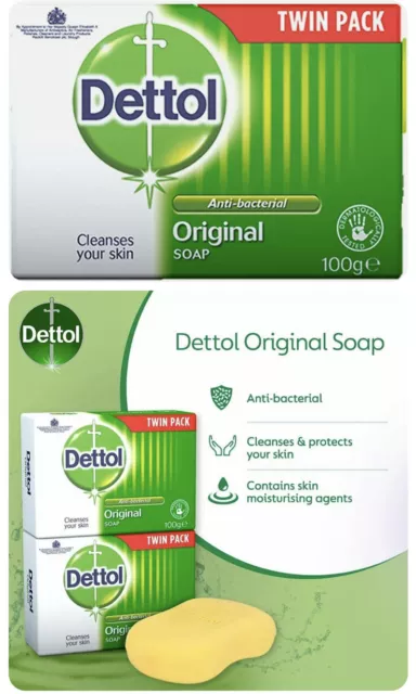 Dettol Bar Soap Original Pack of 2 x 100 g - Fast & Free Delivery For - UK