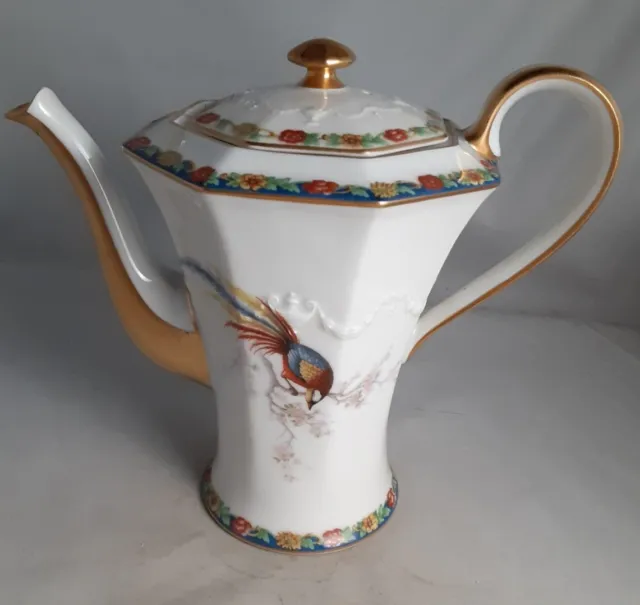 Vintage Haviland Limoges Porcelain Teapot/Coffee Pot "Paradise" Gold Trim Exc.