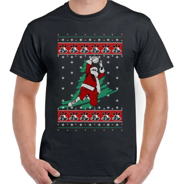 T-shirt babbo Natale da uomo divertente segreto natalizio Babbo Natale maglia riempitiva