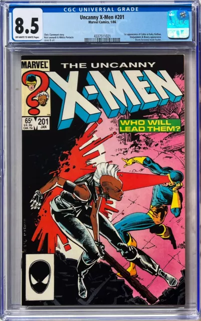 Uncanny X-Men #201 CGC 8.5. 1st appearance of Cable as a baby!!