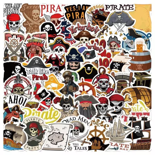 ⭐ 50 Pièce Cartoon Enfants Pirate Style / Pirates Enfants Étiquette Autocollant