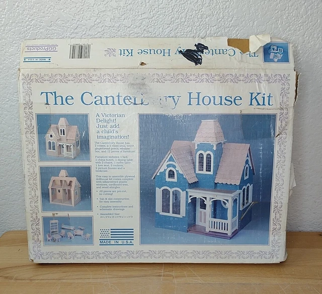Vintage Canterbury House Wood Dollhouse Kit #G8802 By GGPRODUCTS complete