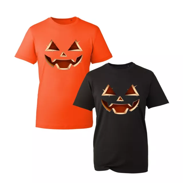 T-shirt viso zucca spaventosa, costume regalo di Halloween zucca horror top unisex
