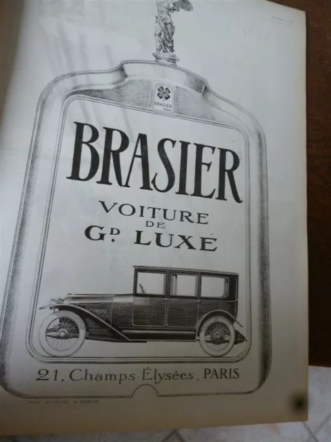 BRASIER voiture publicité papier ILLUSTRATION 1920 col