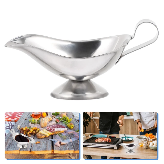 Contenitore per condimento tazza per condimento salsa per piatti versatore argento acciaio inox
