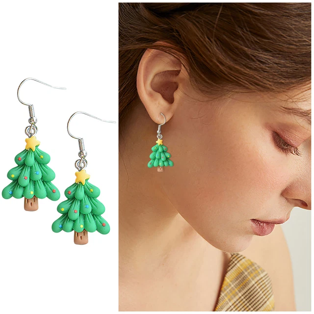 Fashion Earring Christmas Earrings Christmas Tree Resin Christmas Earrings