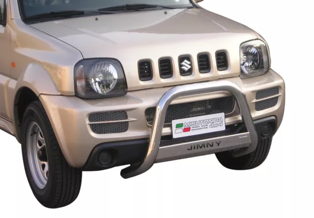 Protection Avant Medium Bull Bar Homologuées Inox D.63 Pour Suzuki Jimny '06/'12