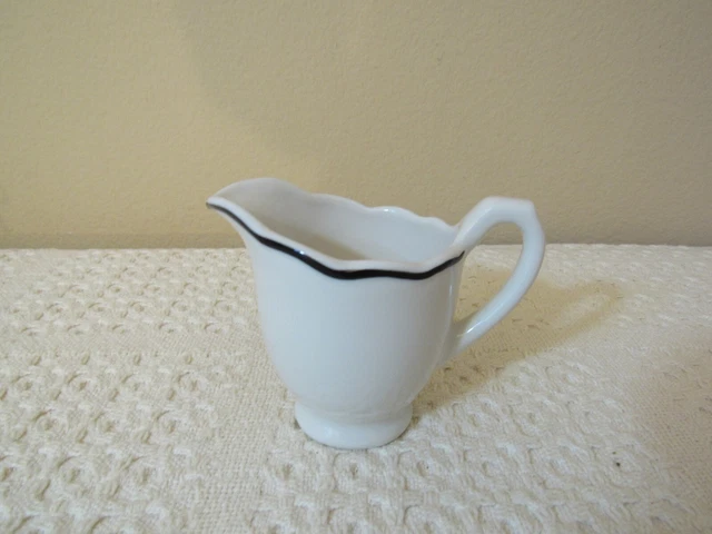 Syracuse China Restaurant Ware Pitcher Black Border