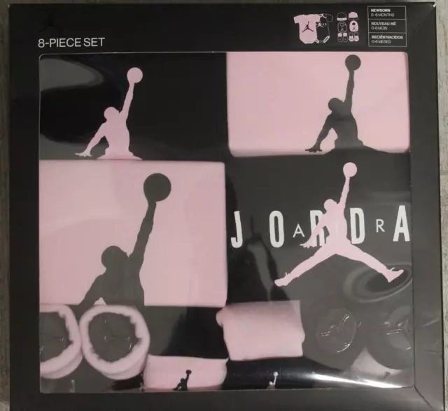 Jordan Bambino Ragazze Ragazza Set 8 Pezzi Tutina Nero Fucsia 0 - 6 Mesi Nike