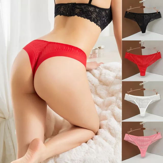 Sexy Lace Thong G String Lingerie Briefs Women's Panties Low Waist Underwear