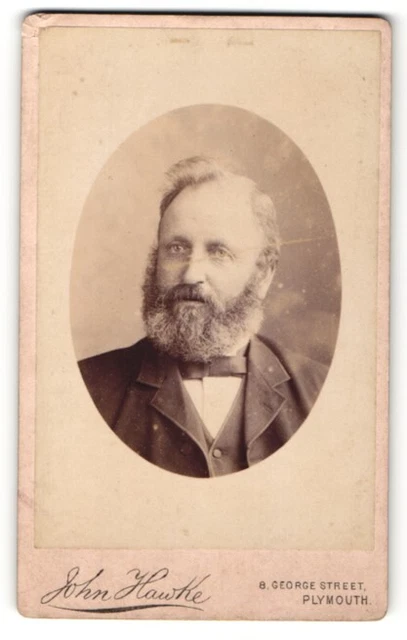 Fotografie John Hawke, Plymouth, Portrait bürgerlicher Herr mit Vollbart