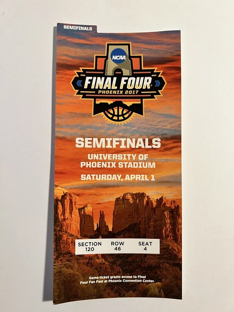 2017 NCAA Final Four Semi Final Tickets North Carolina UNC Tar Heels Champions 2