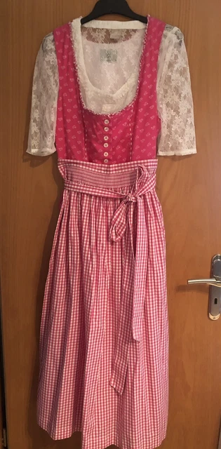 Dirndl Damen 3-teilig - Trachtenkleid Mit Bluse Und Schürze Für Oktoberfest