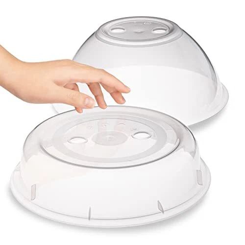 Set De 2 Cloches Micro-Ondes Hausfelder - 26 Et 28 Cm, Sans BPA, Transparentes, Lave-Vaisselle