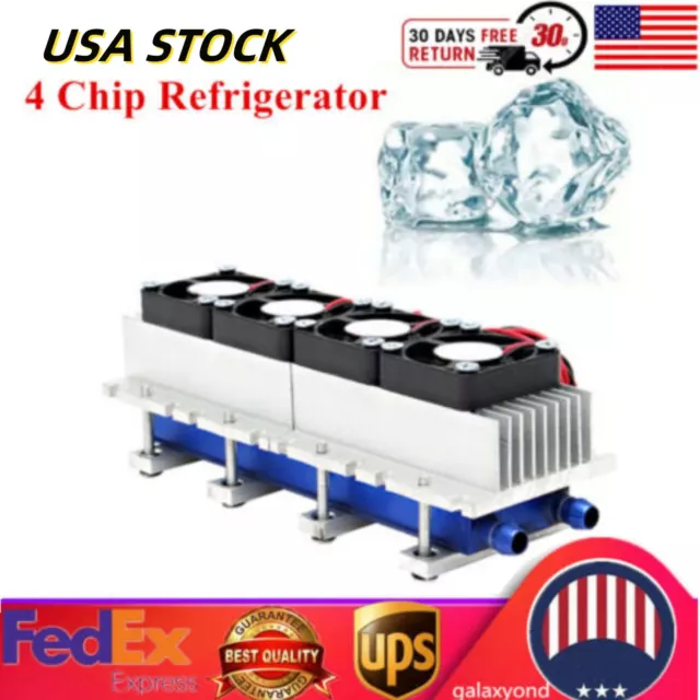 4 Chip DIY Thermoelectric Peltier Cooler Refrigeration Water Cooling System Kit