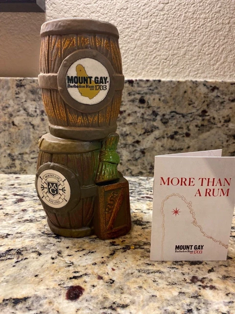 Tiki Diablo Stacked Rum Barrel Mount Gay Tiki Mug New in box, limited edition 