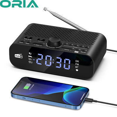 Azatom DAB FM Radio Orologio Altoparlante Sveglia con Telecomando Blackfriars Nero 