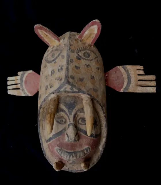 Tribal Art fine Inuit  mask wood  48 cm