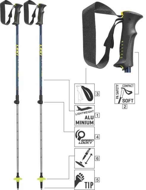 LEKI Kinder Junior Alu Skistöcke Alpinskistöcke verstellbar »Kids Vario XS«