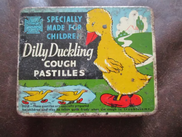 Tin　VINTAGE　£6.99　PicClick　1950s　“DILLY　DUCKLING”　Childrens　Cough　Pastilles　UK
