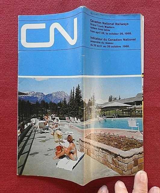 1968 Grand Trunk Canadian National Railway Time Table Brochure Nice