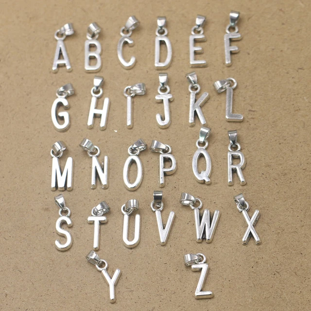 20 pcs Charm-Anhänger Silber Initial Anhänger Brief Halskette Charme Alphabet Ar