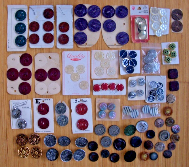 Botones Vintage Mixtos y Variados - Lote de Trabajo de Botones Nuevos y Usados
