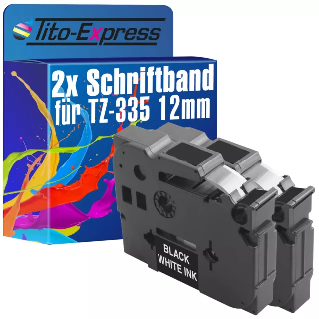 2x Schriftband für Brother TZe-335 P-Touch 1000 1000 BTS 1000 F 1005 BTS 1005 F