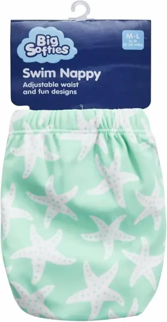 Big Softies Starfish Swim Nappy, Green, Small/Medium