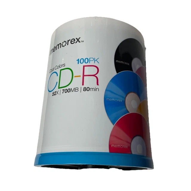 Teka Cd R Color MEMOREX CD-R DIGITAL Media 52X 700mb 80Min 100 Pack (NEW) Cool Colors ...