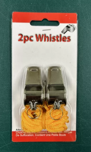 2 X Metal Whistle Referee Sports School Football Rugby Outdoor Dogs Warning