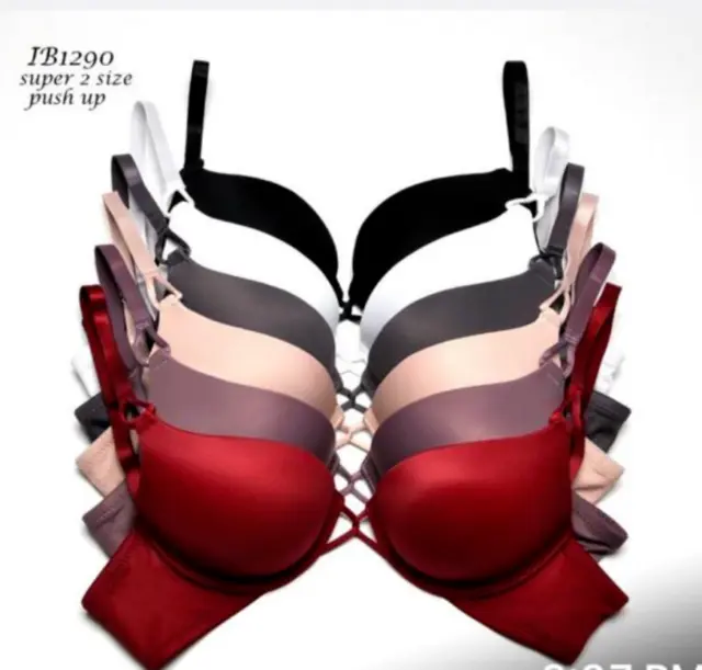 SUPER PUSH UP Bra Bombshell Add Two Cup Size Bundle 3 Pieces Ilys