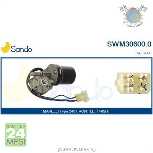 Motorino Tergicristallo Anteriore 24V Per Fiat Iveco OM 40 - Ricambio Originale 8961573 By Era