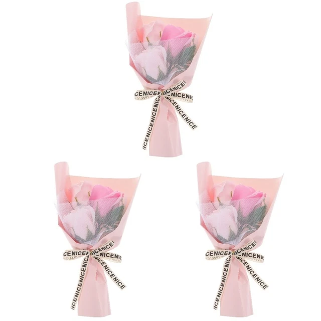 3 Pack Fleur Rose Réaliste Œillet Simulé Roses Fleurs Fraîches Mariage