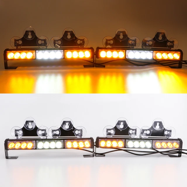 24 LED DASH Emergency Strobe Light Bar Windshield Hazard Warning Lights
