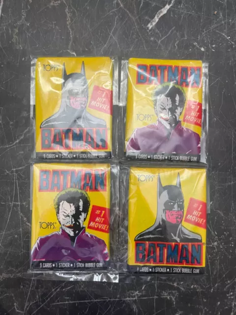 Vintage Batman Movie Trading Cards Topps 1st Series 4 Sealed Wax Packs Lot