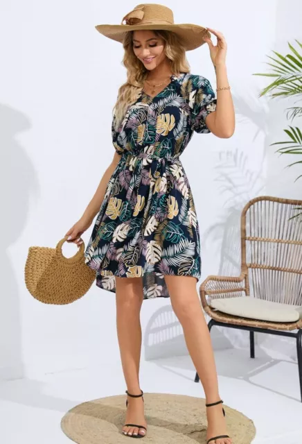 Women's Floral Maternity Nursing Breastfeeding Dress Casual Short Sleeve Clothes